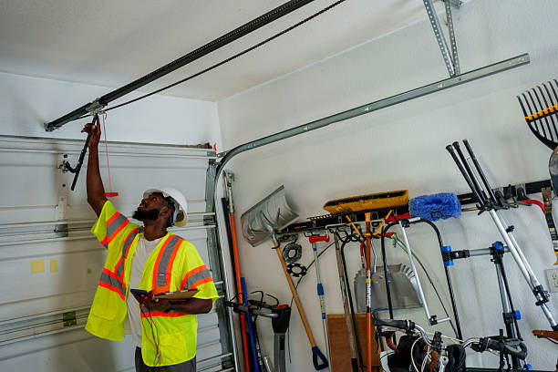 Professional Garage Door Panel Replacement technician working in Bellaire, TX